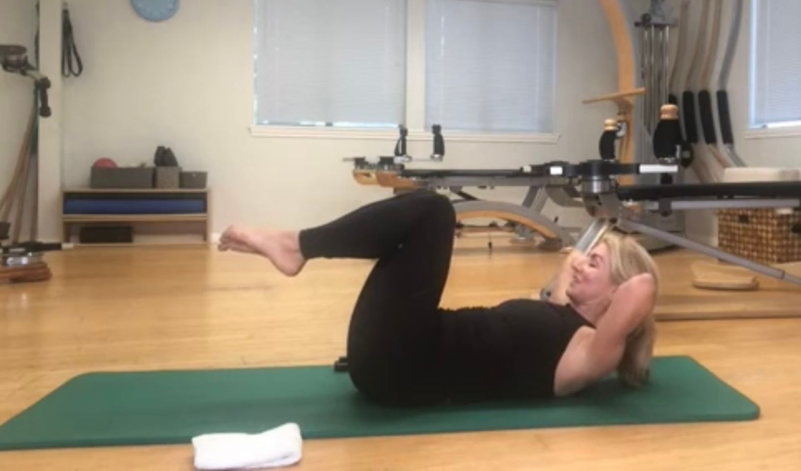 Cheryl Dunn doing an exercise demo